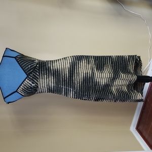 Sequined Black & Gold Maxi Dress